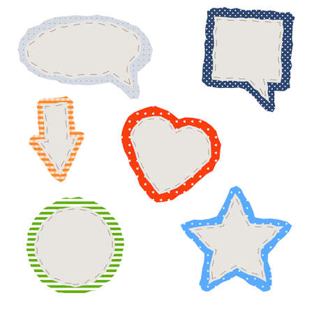 set of cute vector colorful stickersのイラスト素材