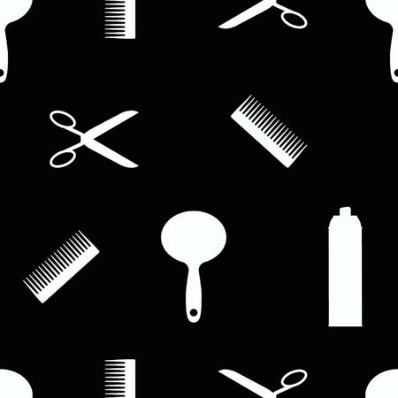 Barber shop tools seamless patternのイラスト素材