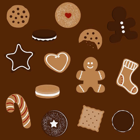 Set of few different tasty cookiesのイラスト素材