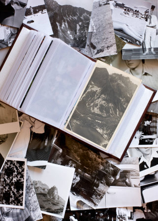 Vintage photo album backgroundの写真素材