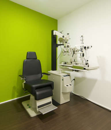 corner with a test vision machineの写真素材