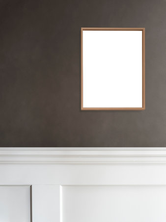 Blank picture frame on the wall in living room, stock photoの写真素材
