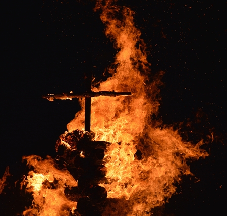 Old pagan custom of burning Magician in April の写真素材