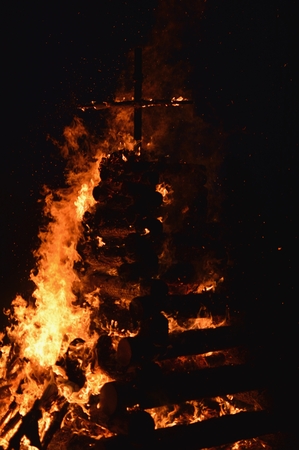 Old pagan custom of burning Magician in April の写真素材