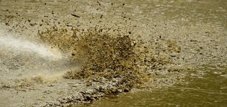 dirty water in sewage plantの写真素材