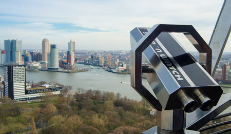 View of Rotterdam from the tower at the harbor.の写真素材