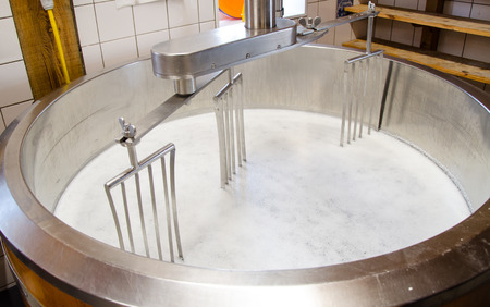 Cheese production in the countryside in Hollandの写真素材