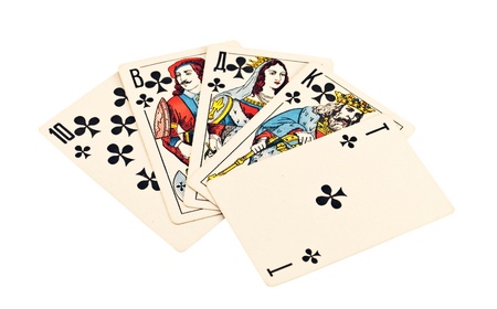 Playning cards isolated over whiteのeditorial素材