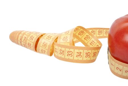 Tomato and rulerの写真素材