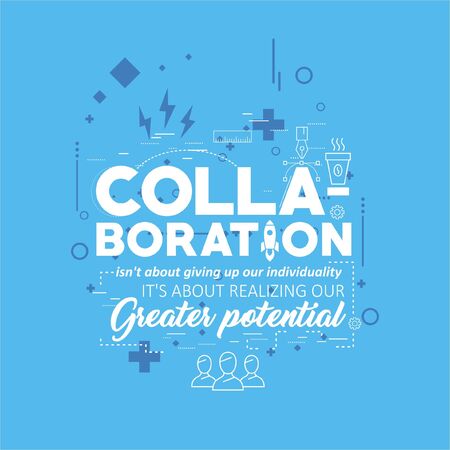 collaboration creative illustration posterのイラスト素材