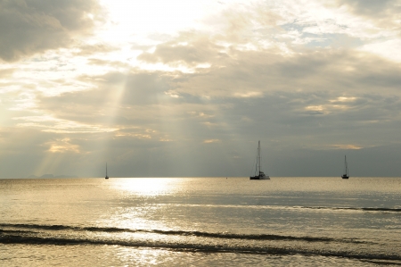Tropical sunset sea