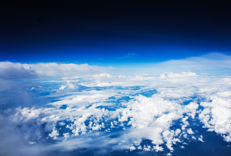 clouds  view from the window of an airplane flyingの写真素材