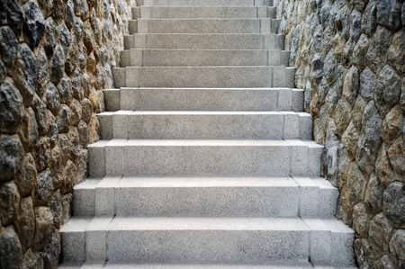 Gray stone staircaseの写真素材