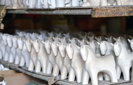 ceramic horse ready for paintingの写真素材