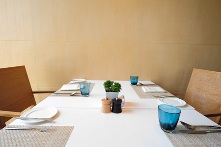 Hotel service table in a restaurant