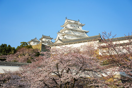 HIMEJI JAPAN  MARCH 31 : Himiji castle is landmark in Japan Himeji city is one of the main tourist attraction. With over 3 million people visit Himeji Castle each year on 31 March 2015.のeditorial素材