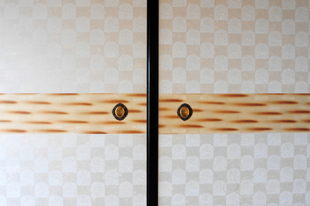 Traditional classic Japanese style sliding paper doorの写真素材