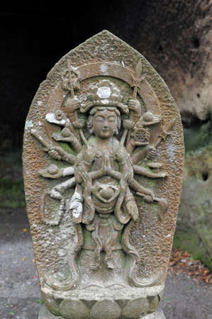 MATSUSHIMA, JAPAN - JULY 8, 2015 : Buddhist statue located along the entrance to the Zuiganji Temple in Matsushima. The area is considered one of the Three Most Scenic Spots in Miyagi District , Japanのeditorial素材