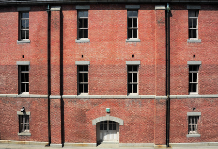 Old red brick building or factoryの写真素材