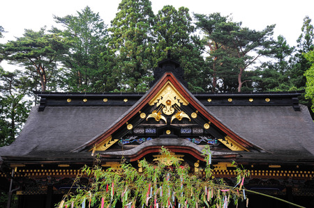 SENDAI,JAPAN-JULY 7:Osaki Hachimangu Temple ordered by Date Masamune in 1607. The shrine's deity, Hachiman, is the Shinto god of war and considered to be a general guardian and protector of the cityのeditorial素材