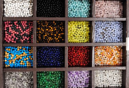 Beads in box for make artistic bead necklace or braceletの写真素材