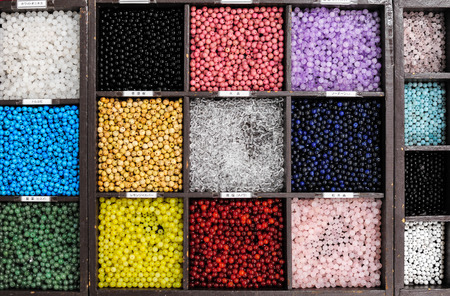 Beads in box for make artistic bead necklace or braceletの写真素材