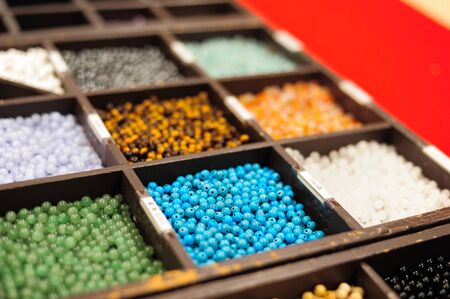 Beads in box for make artistic bead necklace or braceletの写真素材