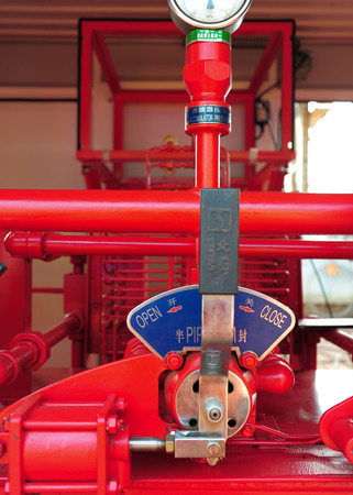 Valves manual in the process. Production process used manual valve to control the systemの写真素材