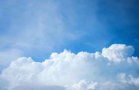 blue sky background with white cloudsの写真素材