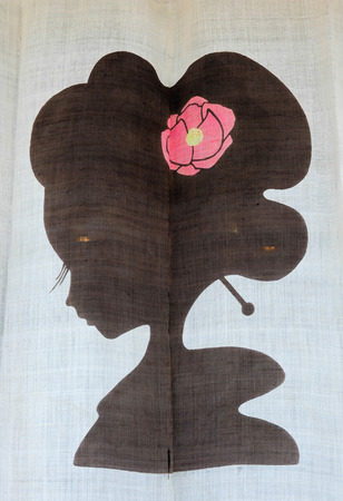 Geisha striped curtains in japanの写真素材