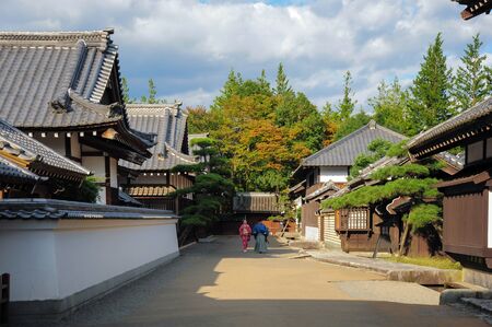 NIKKO, JAPAN - OCTOBER 6, 2015: Nikko Edomura Edo Wonderland is a history theme park recreating Japanese town life during the Edo Period 1603-1868.のeditorial素材