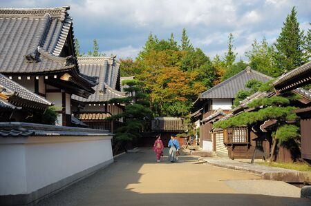 NIKKO, JAPAN - OCTOBER 6, 2015: Nikko Edomura Edo Wonderland is a history theme park recreating Japanese town life during the Edo Period 1603-1868.のeditorial素材
