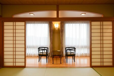 Interior of a Japanese hotel roomの写真素材