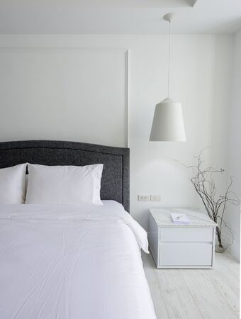 Interior of a modern room in white decor with a comfortable. 3d rendering.の写真素材