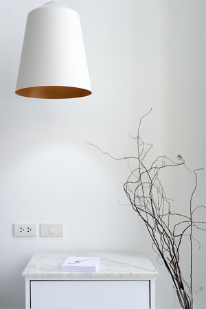 Interior of a modern room in white decor with a comfortable.の写真素材