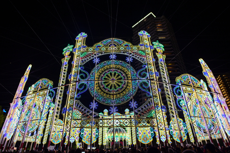KOBE, JAPAN - DECEMBER 9, 2016 - Kobe luminarie is a light festival held in Kobe, Japan, every December since 1995 to commemorate the Great Hanshin earthquake of that year.のeditorial素材