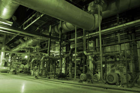 different size and shaped pipes at a power plant    の写真素材