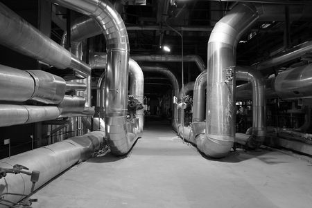 Pipes inside energy plant        