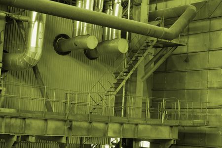 Pipes inside energy plant      