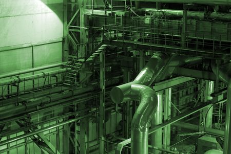 Pipes inside energy plant      の写真素材