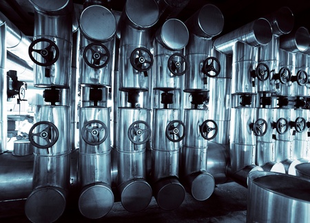 Industrial zone, Steel pipelines              の写真素材