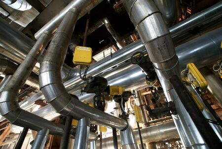 Industrial zone, Steel pipelines and equipmentの写真素材