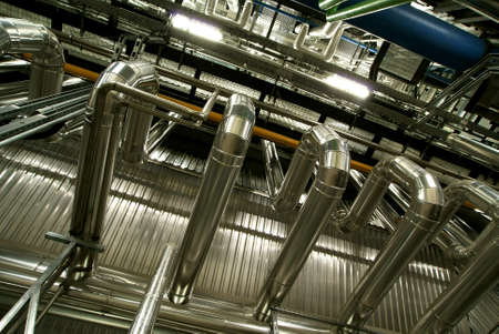 Industrial zone, Steel pipelines and equipmentの写真素材