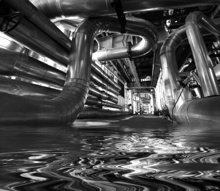 Industrial zone, Steel pipelinesの写真素材