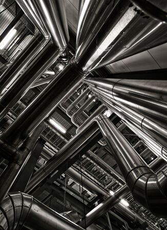 Industrial zone, Steel pipelines and equipmentの写真素材