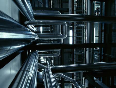 Industrial zone, Steel pipelines and equipmentの写真素材