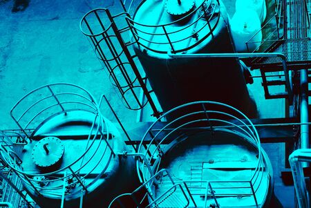 Industrial zone, Steel pipelines and storage tanks