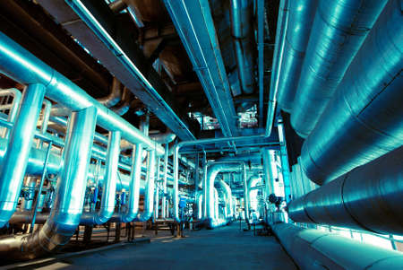 Blue toned interior industrial background.の写真素材