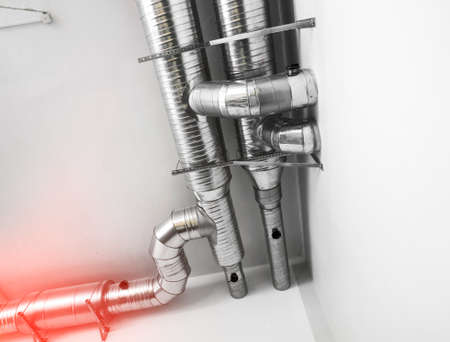Ventilation pipes of an air conditionの写真素材