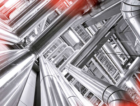 Industrial zone, Steel pipelines and equipmentの写真素材